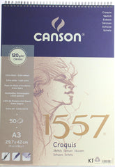 CANSON 1557 SPIRAL SKETCH PAD A3 120 GSM 50 SHEETS - Al Masam Stationery LLC